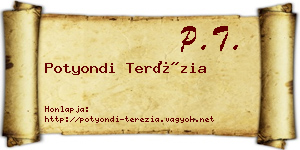 Potyondi Terézia névjegykártya